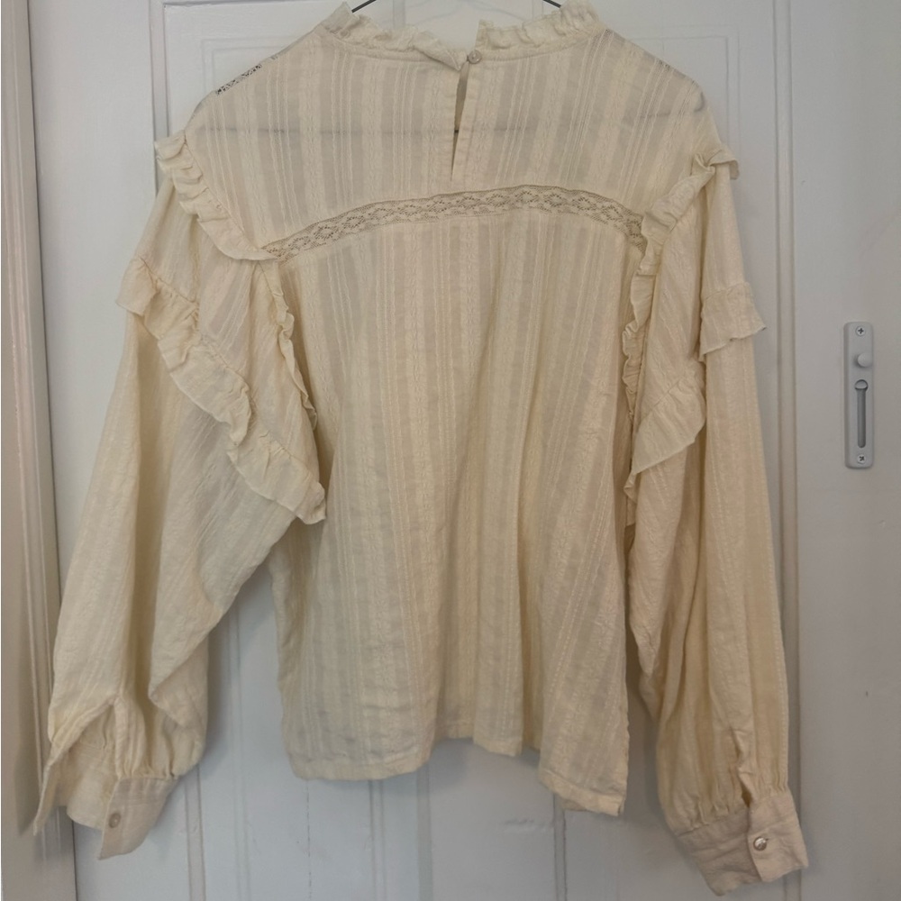 Mango Ruffled Embroidered Women's Top - Picture 6 of 7